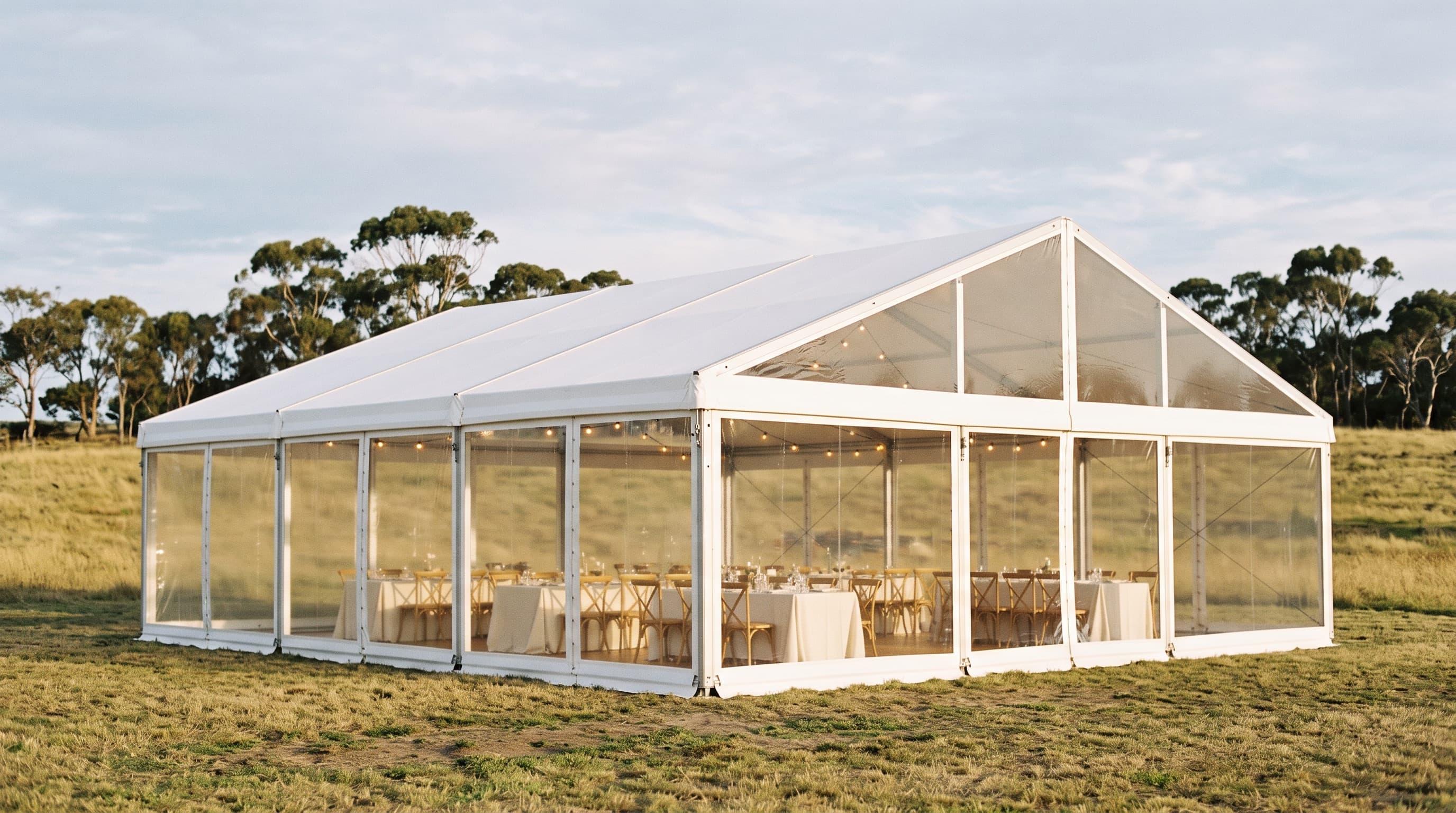 Marquee on open pasture